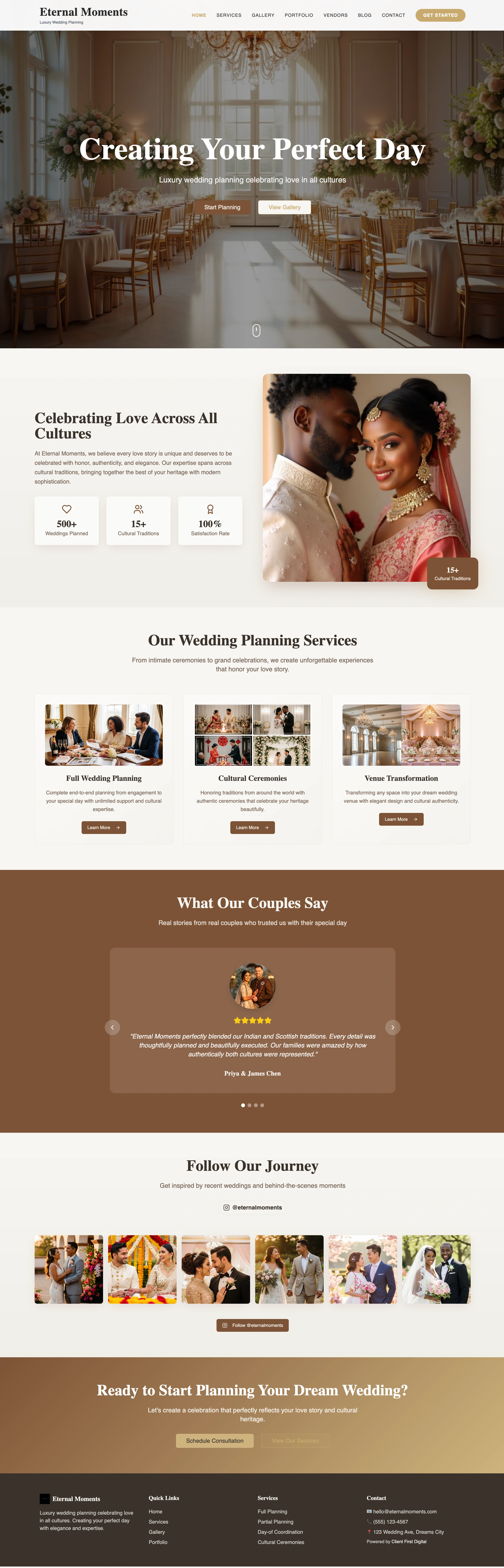 Eternal Moments Wedding Platform UI/UX Design