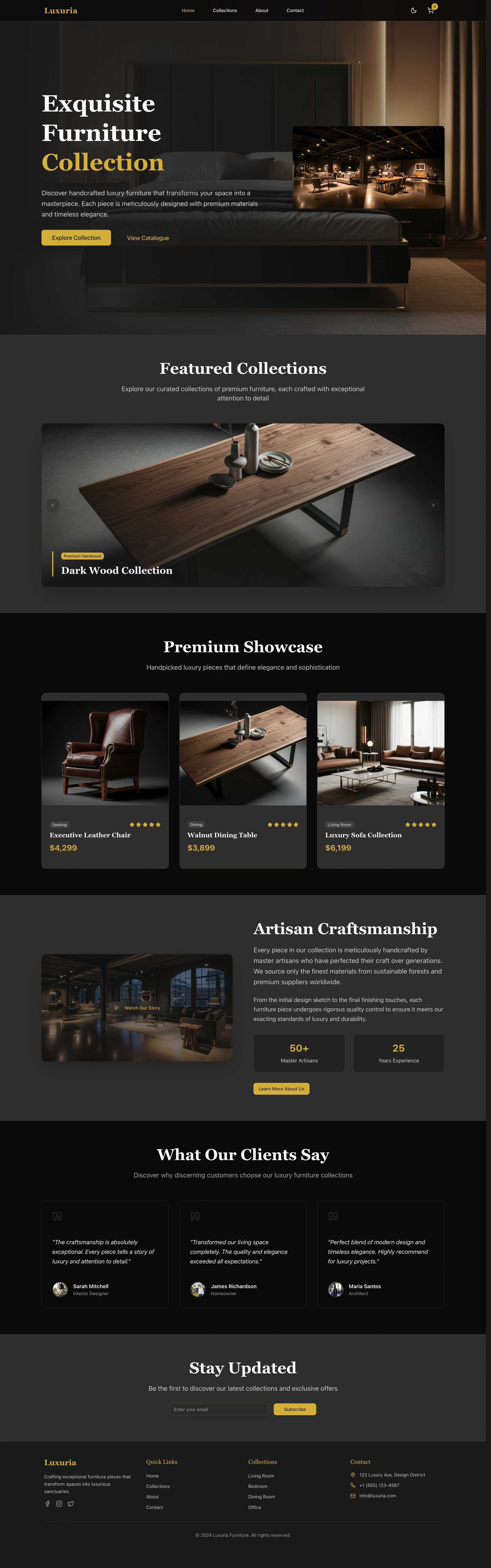 Luxuria Furniture E-commerce UI/UX Design